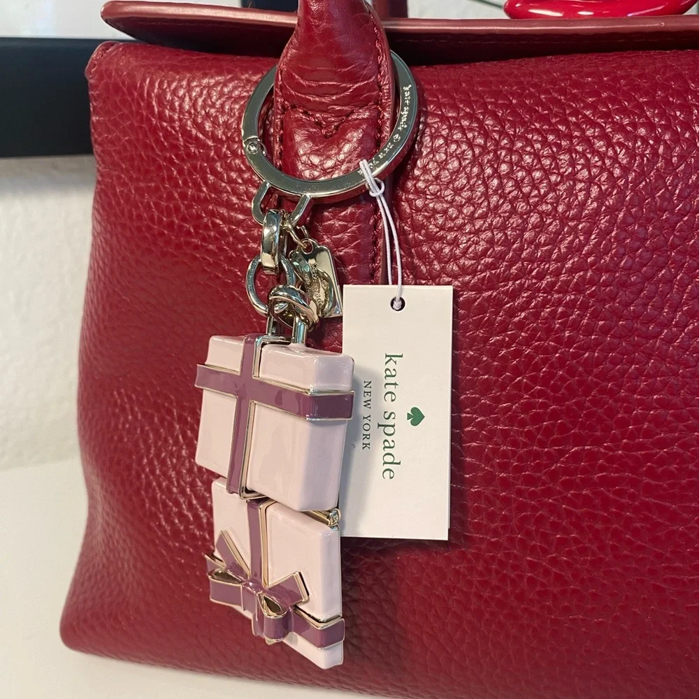 kate spade New York Pink Gift Box Keychain